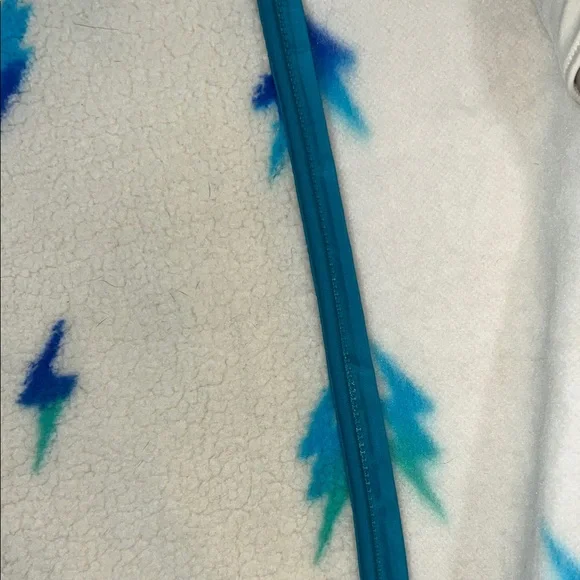 Old Navy Cream Fleece Jacket with Blue and Green Lightning - Picture 7 of 9